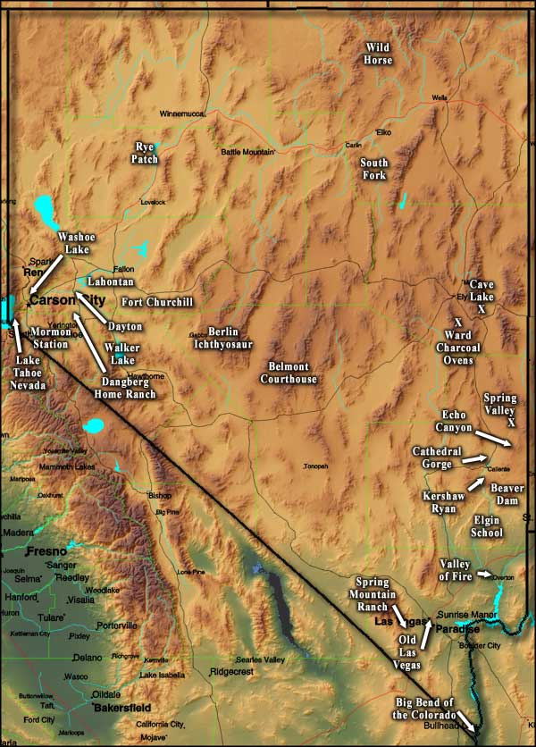Nevada State Parks map