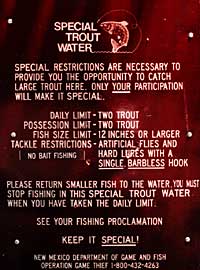 Special Trout Waters sign