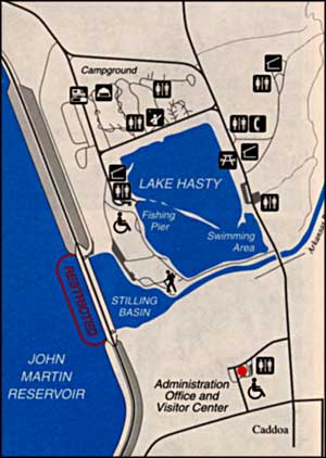 map of the Lake Hasty area