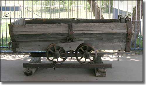 coal cart at Ludlow Memorial