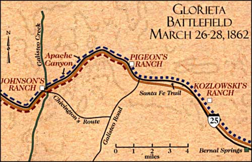 map of the Glorieta Battlefield