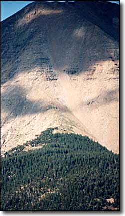 Climbing face of the West Spanish Peak