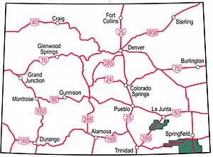 Comanche National Grassland map