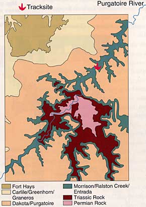 geological map of the Picketwire Canyonlands area