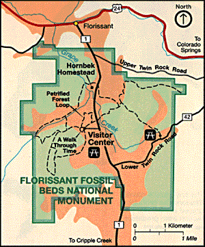 map of Florissant Fossil Beds National Monument