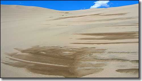 water in the Great Sand Dunes themselves