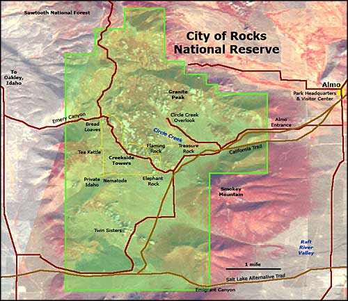 City of Rocks National Reserve map