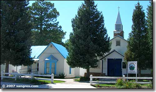 Old church on Main Street in Chama, NM