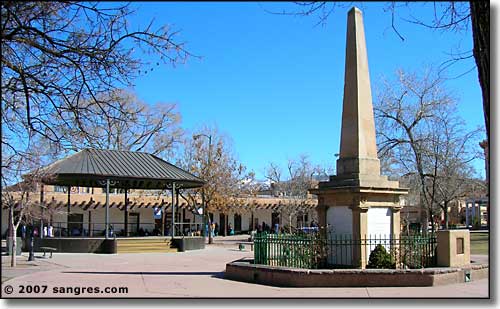 Santa Fe Plaza and the Santa Fe Trail Monument