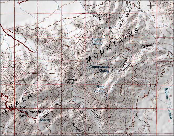 Harquahala Mountains Wilderness area map