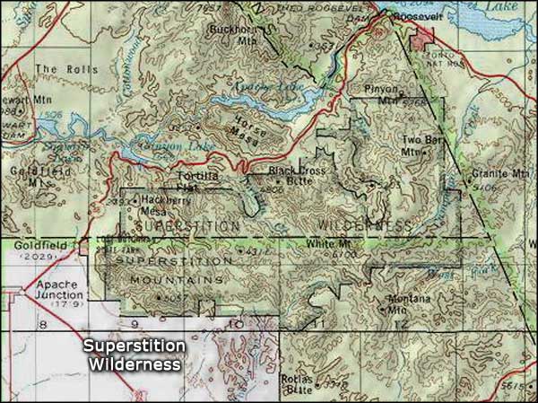 Superstition Wilderness map