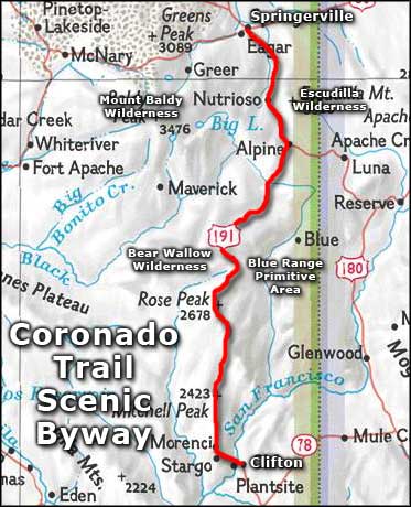 Bear Wallow Wilderness area map