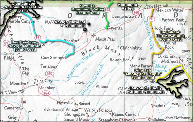 Canyon de Chelly area map