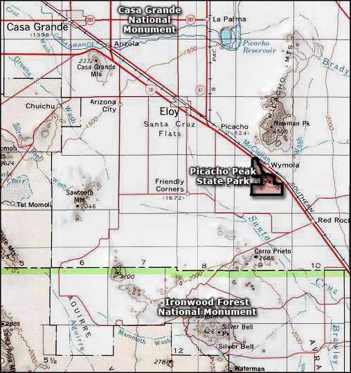 Picacho Peak State Park area map