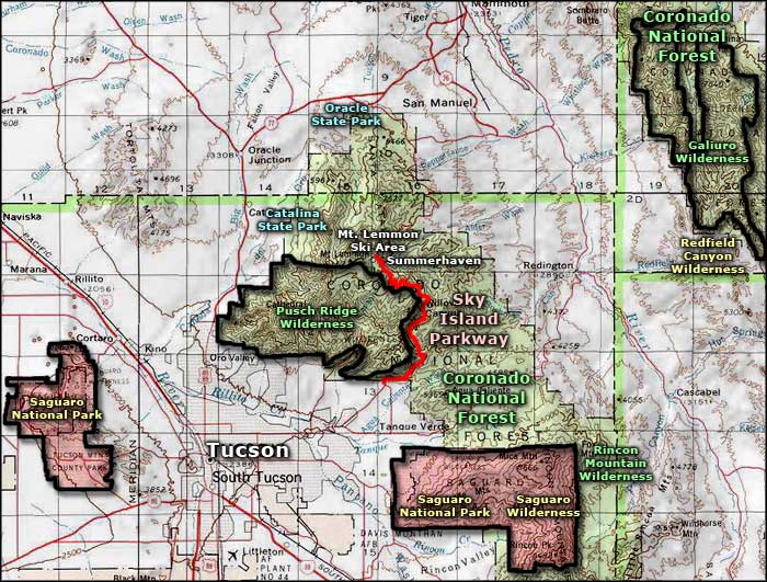 Redfield Canyon Wilderness area map