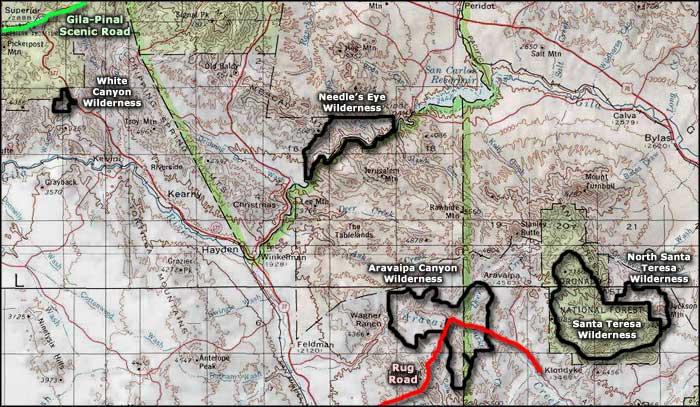 White Canyon Wilderness area map