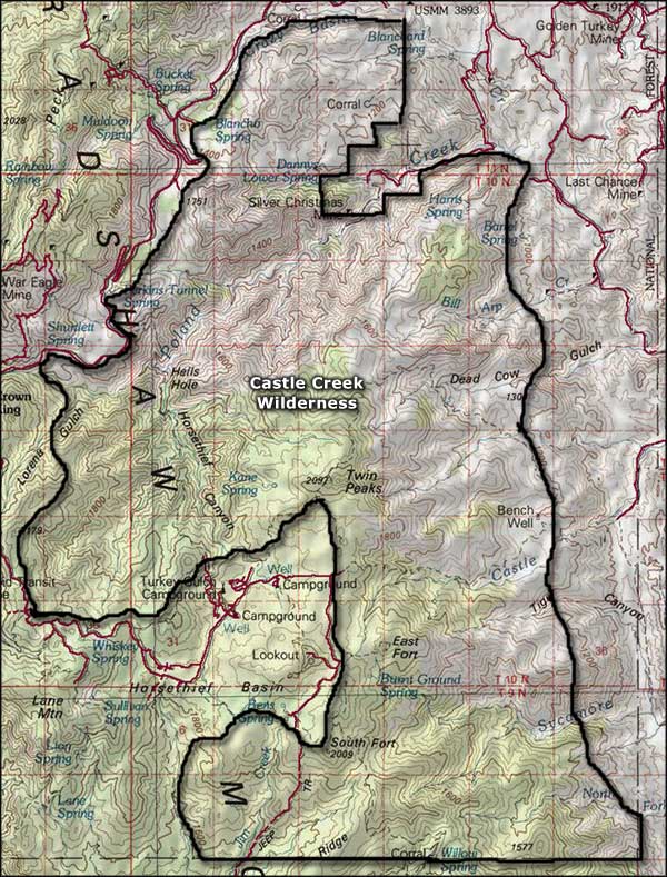 Castle Creek Wilderness map