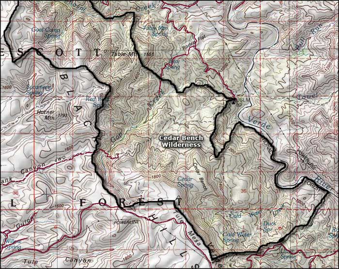 Cedar Bench Wilderness map