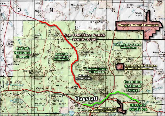 Sunset Crater Volcano National Monument area map