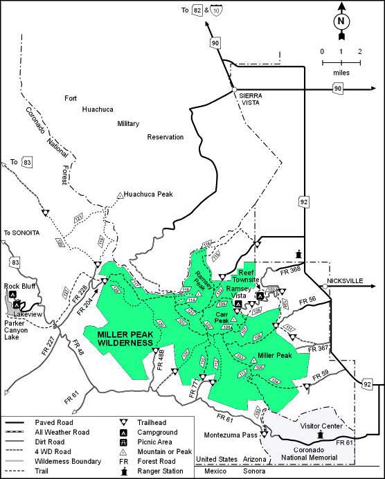 Miller Peak Wilderness map