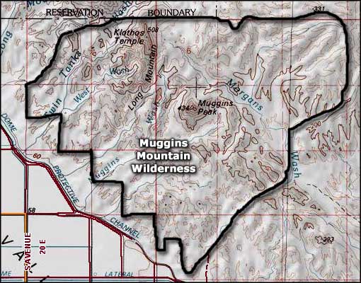 Muggins Mountain Wilderness map