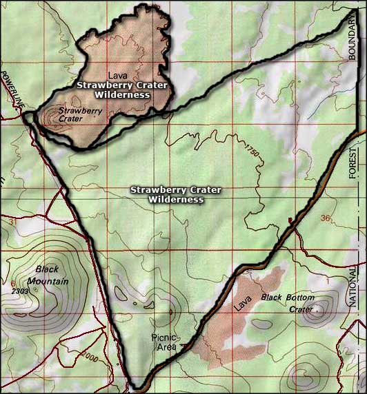 Strawberry Crater Wilderness map