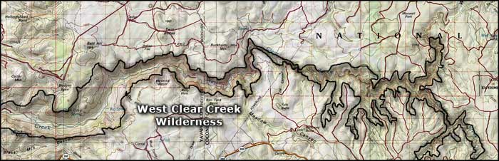 West Clear Creek Wilderness map