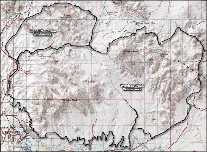 Woolsey Peak Wilderness map
