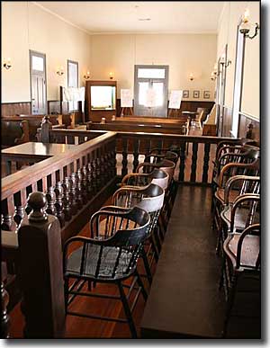 The restored courtroom at McFarland State Historic Park