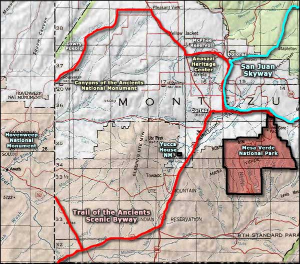 Anasazi Heritage Center area map