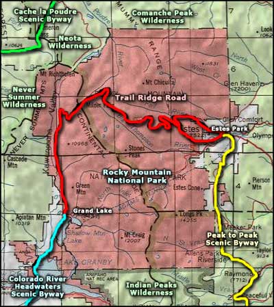 Trail Ridge Road area map