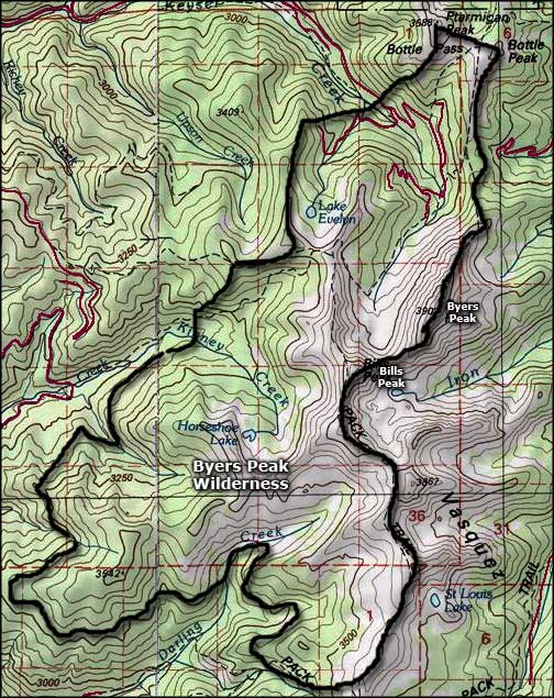 Byers Peak Wilderness map