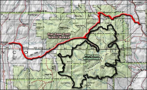 Flat Tops Trail Scenic Byway area map