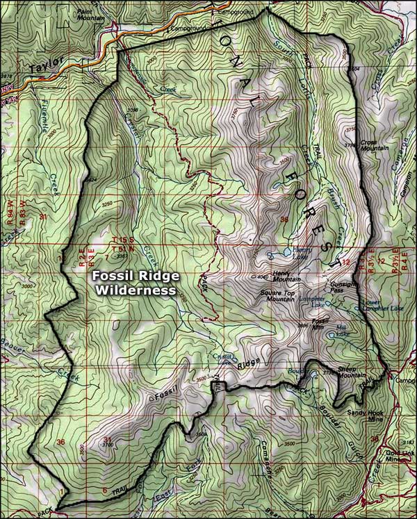 Fossil Ridge Wilderness map