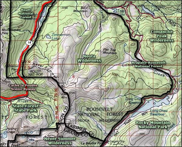 Neota Wilderness map