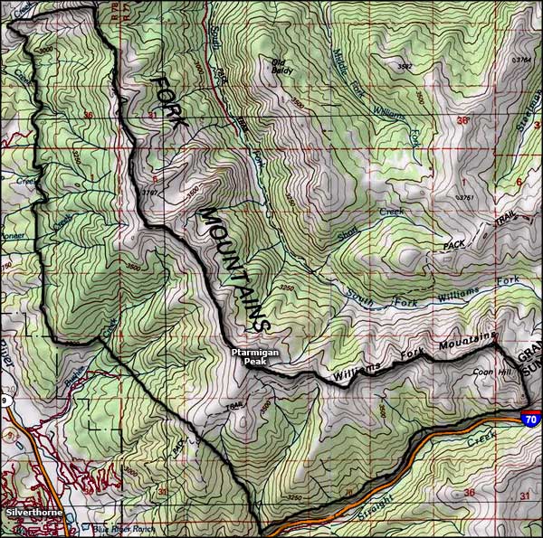 Ptarmigan Peak Wilderness map