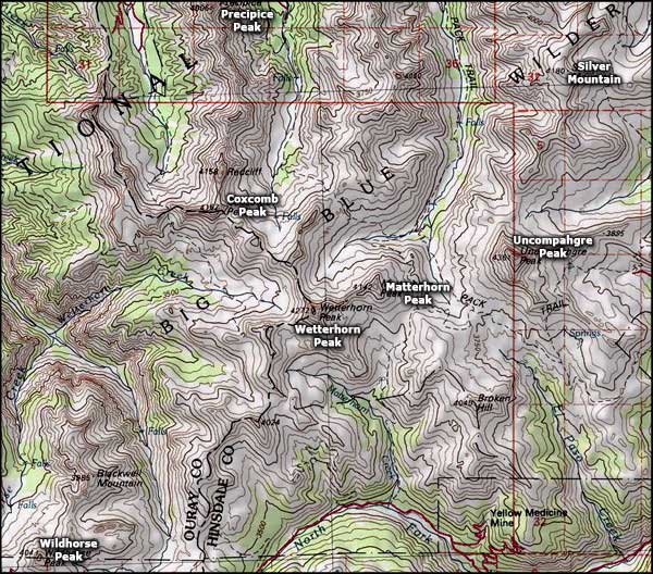 Uncompahgre Wilderness map