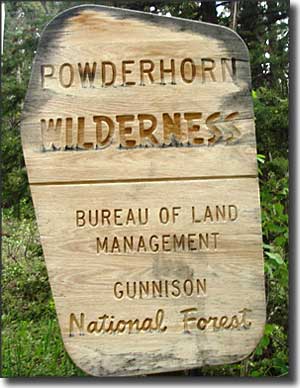 Powderhorn Wilderness boundary sign