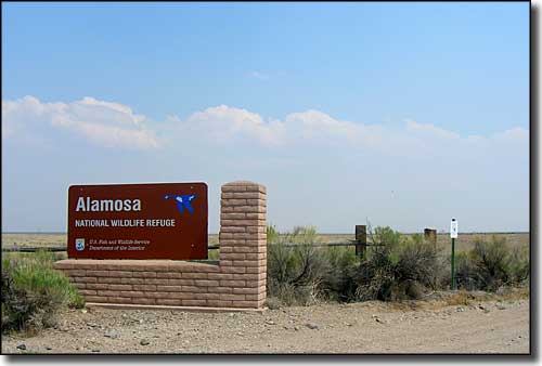 Entry sign at Alamosa National Wildlife Refuge