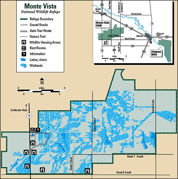 Map of Monte Vista National Wildlife Refuge