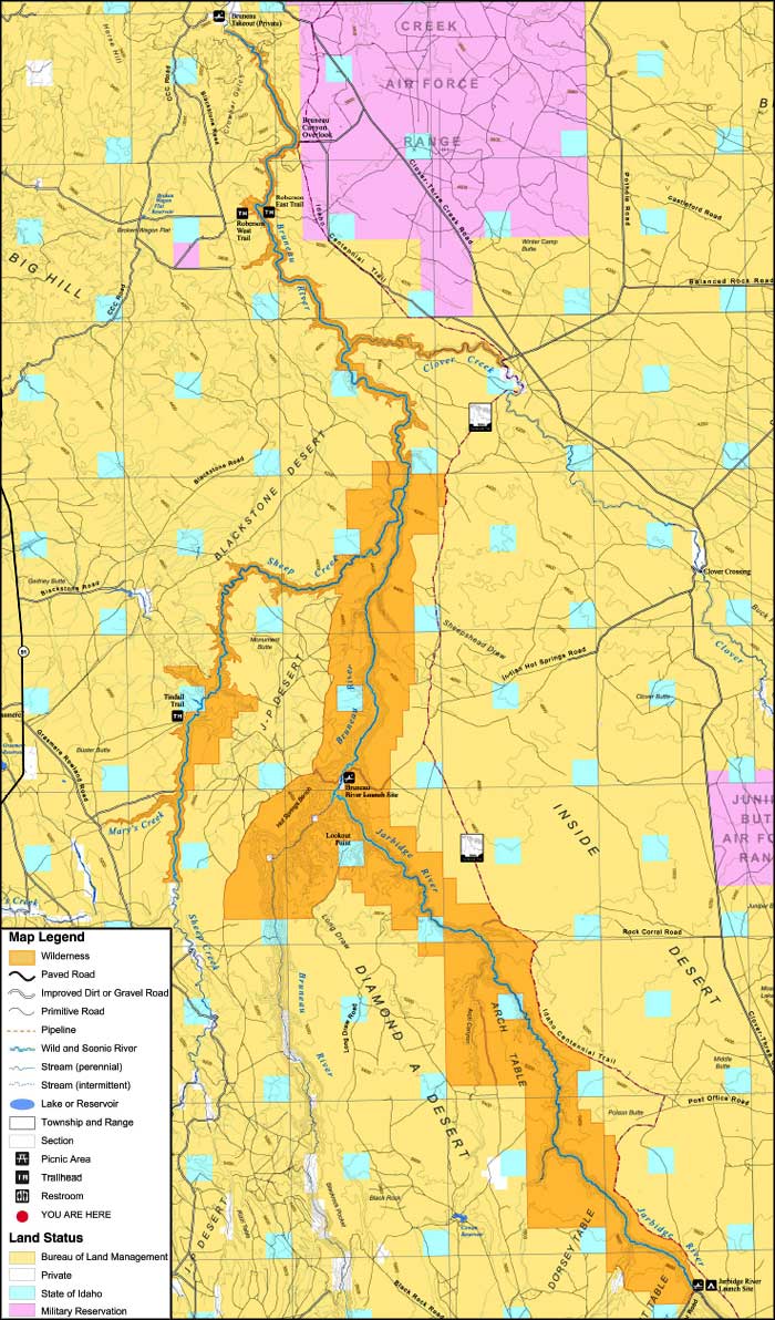 Bruneau-Jarbridge Rivers Wilderness map