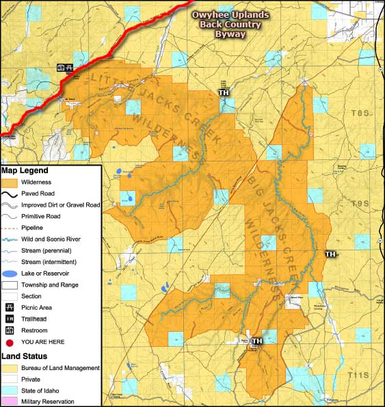 Big Jacks Creek Wilderness map
