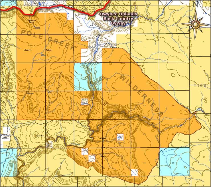Pole Creek Wilderness map