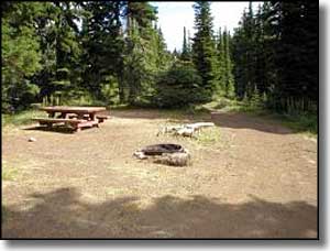 Crater Lake campsite next to Grandmother Mountain Wilderness Study Area