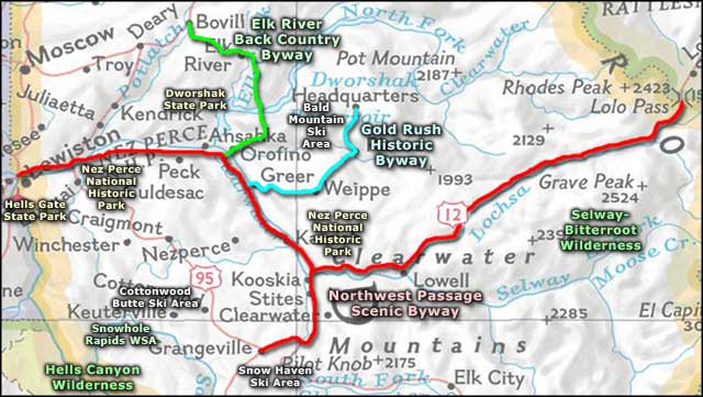Northwest Passage Scenic Byway area map