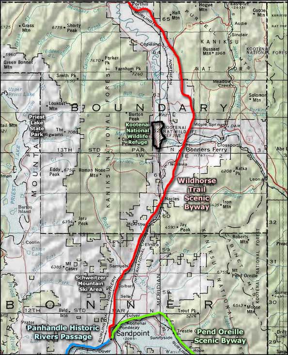 Wild Horse Trail Scenic Byway area map
