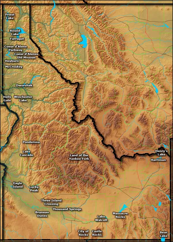 Idaho state parks map