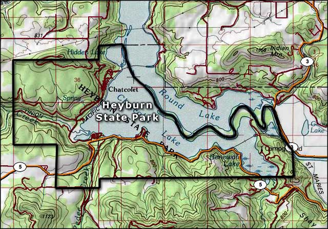 Heyburn State Park area map