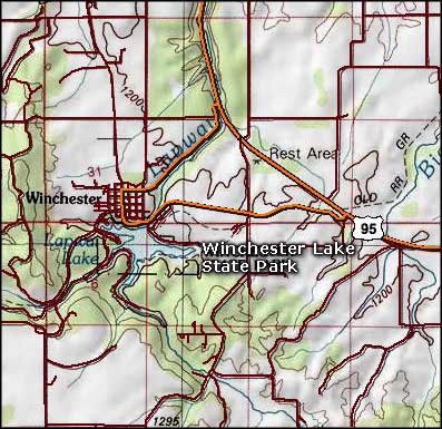 Winchester Lake State Park area map