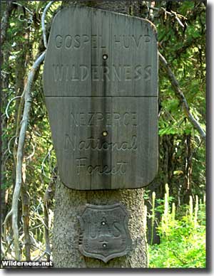 Gospel-Hump Wilderness boundary sign